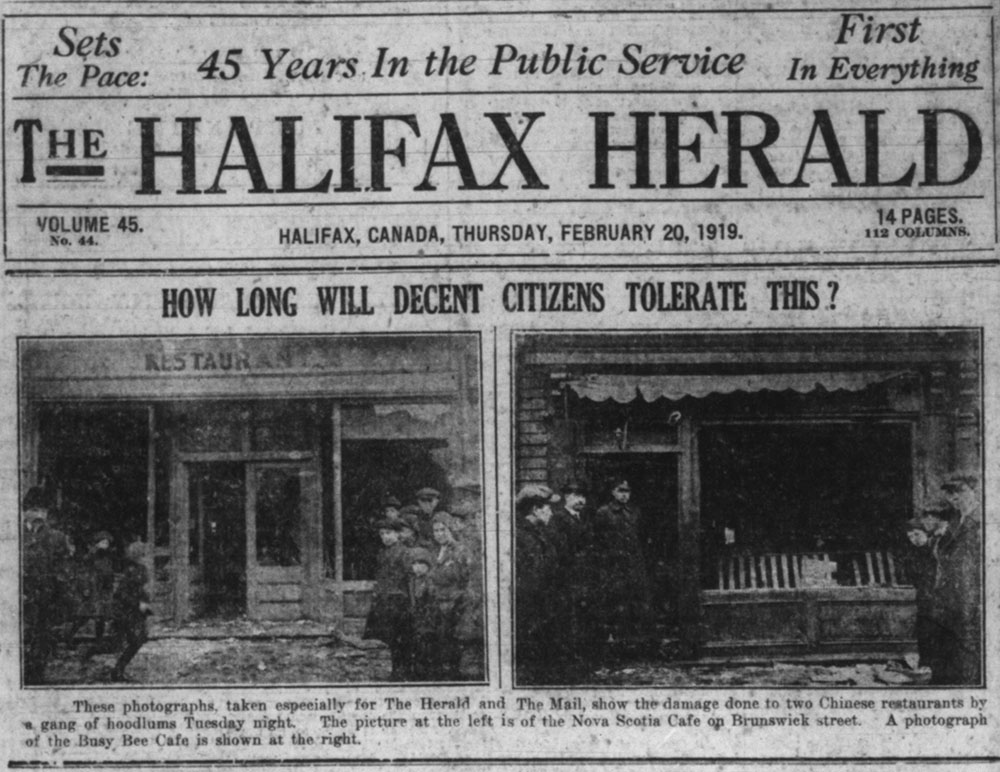 AntiChinese riots in Halifax 1919 Halifax